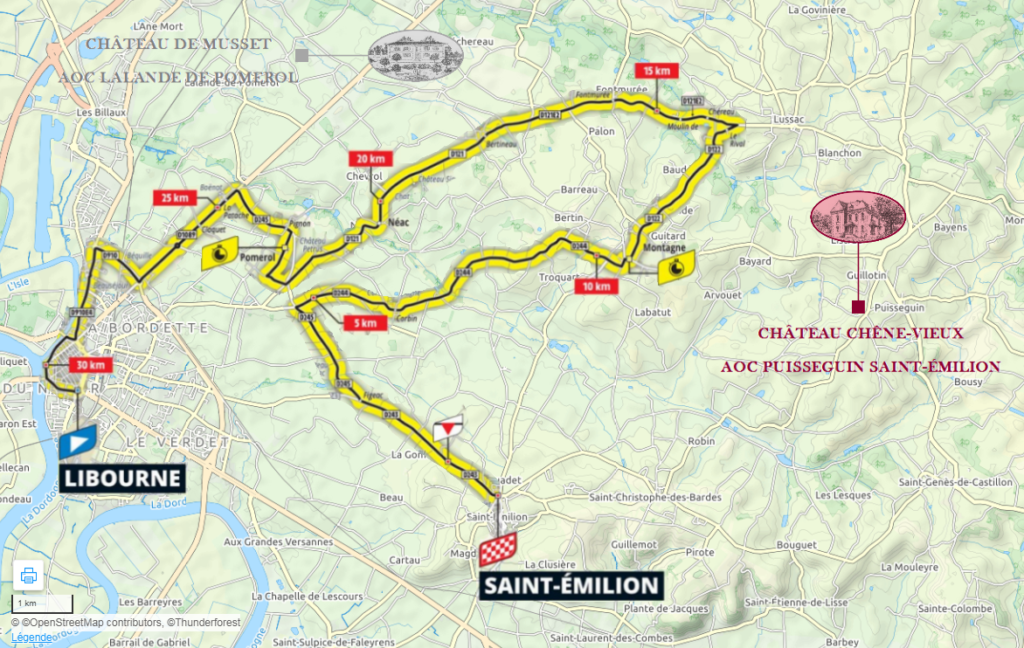 Parcours de l'étape 20 du tour de France 2021 : contre-la-montre entre Libourne et Saint-Emilion